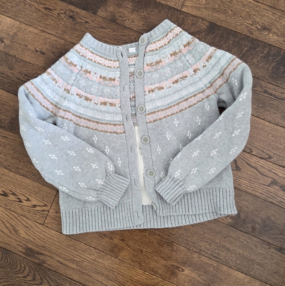 GAP Kids Jacquard Knit Fair Isle Cardigan Girls XL